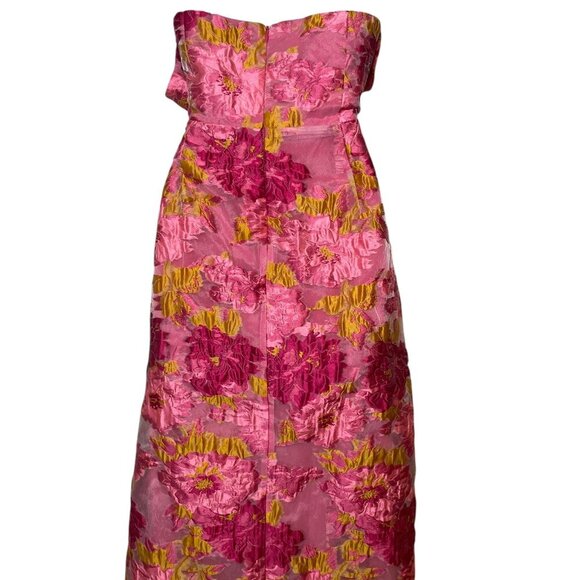 Lulus Brailey Pink Jacquard Strapless Midi Dress - Size XL - NWT - Picture 7 of 8